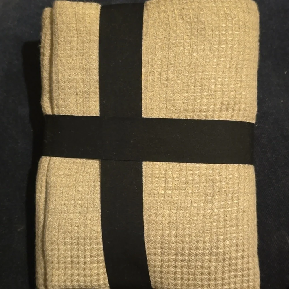 European Flax Linen Mini Waffle Sham Natural Flax, Euro, Retail $59.00